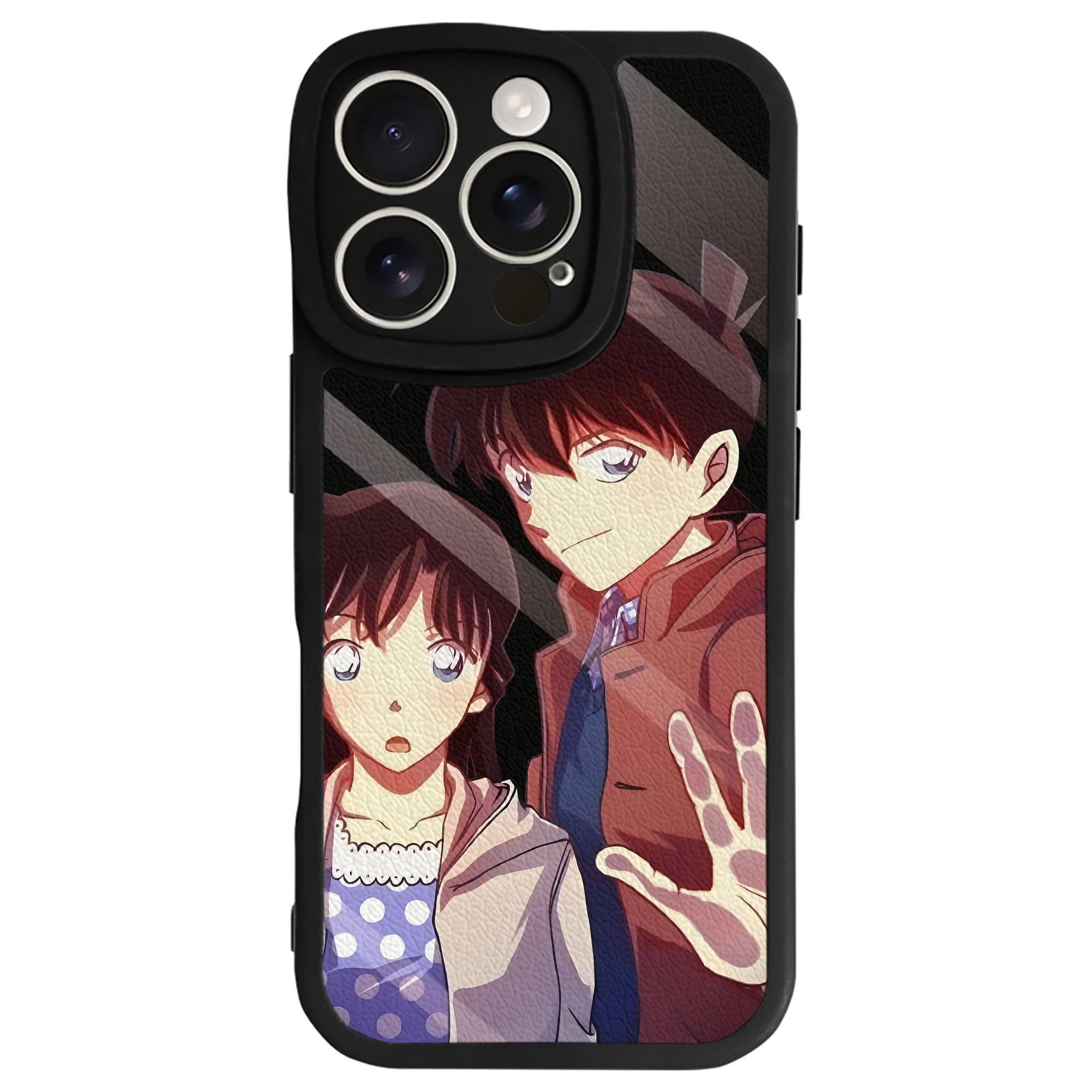 （画像用） 名探偵コナン Detective Conan 【iPhone 16シリーズ対応】シリコンスマホケース（レザー調） 材質：シリコン